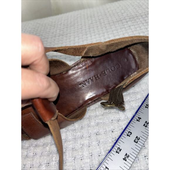 Cole Haan 8 M Fisherman Closed Toe Brown Leather Sandals Buckle Shoe - Picture 5 of 7